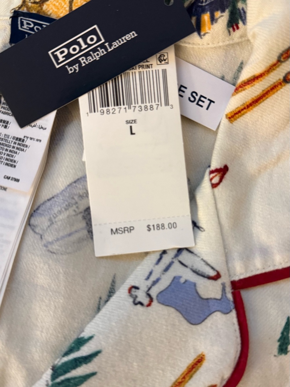 🛍🛍 BRAND NEW!! POLO RALPH LAUREN COZY FLANNEL TRAVELER SKI PRINT 2-PC PJs - Picture 6 of 8